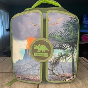 Lakeshore Dinosaur Backpack with 4 dinosaurs.